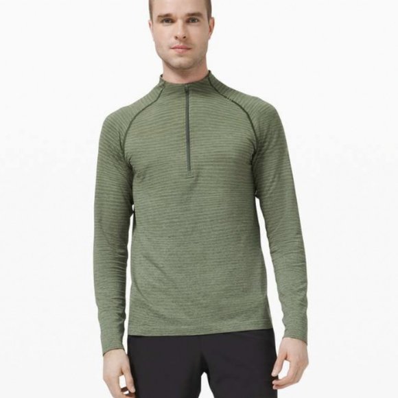 Lululemon Mens Metal Vent Tech 1/2 Zip 2.0 Wave Fade Rosemary Green/Spruce L - Picture 2 of 15